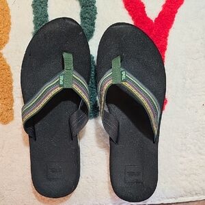Teva Black and Multicolor Striped Sandals